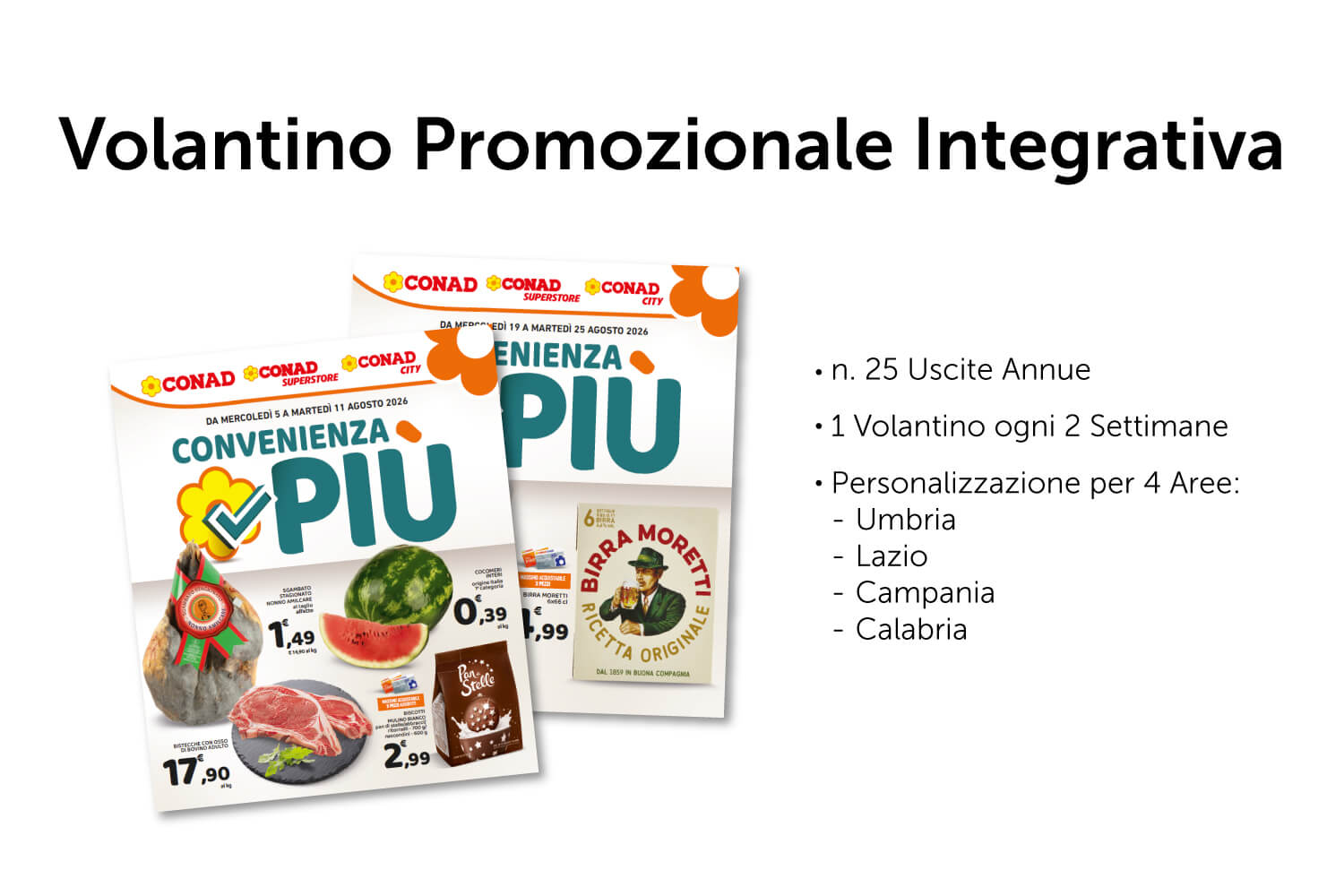 Convenienza Più depliant promozionali aree Umbria Lazio Campania Calabria